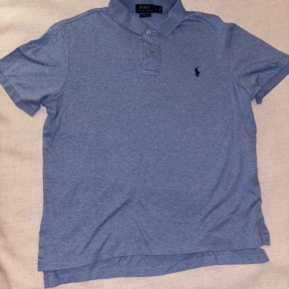 Polo by Ralph Lauren Men's Heather Blue Polo Shirt